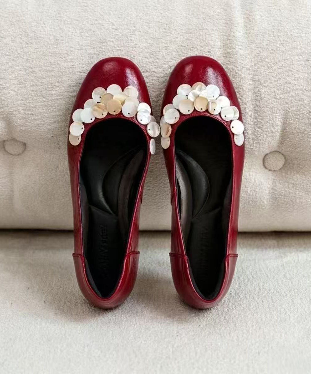 Red Flat Shoes Comfortable Women Flat Feet Shoes