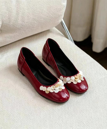 Red Flat Shoes Comfortable Women Flat Feet Shoes