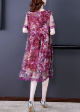 Load image into Gallery viewer, Red Lace Patchwork Tulle Dresses O Neck Short Sleeve