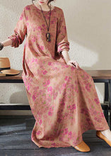Load image into Gallery viewer, Red O-Neck Maxi Holiday Dresses Long Sleeve