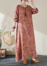 Load image into Gallery viewer, Red O-Neck Maxi Holiday Dresses Long Sleeve