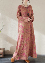 Load image into Gallery viewer, Red O-Neck Maxi Holiday Dresses Long Sleeve