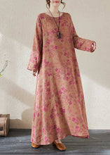 Load image into Gallery viewer, Red O-Neck Maxi Holiday Dresses Long Sleeve