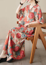 Load image into Gallery viewer, Red V Neck Patchwork Maxi Dress Summer