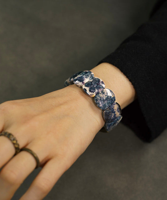 Retro Alloy Gem Stone Unisex Iris Chain Bracelet