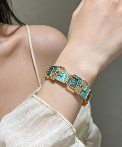 Retro Blue Ally Enamel Elasticity Bangle