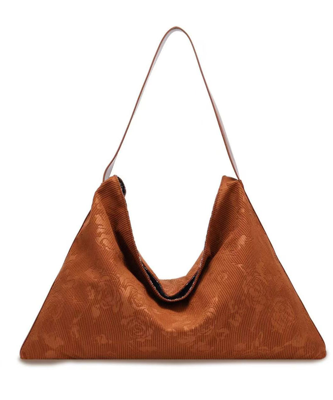 Retro Brown Jacquard Cotton Shoulder Bags