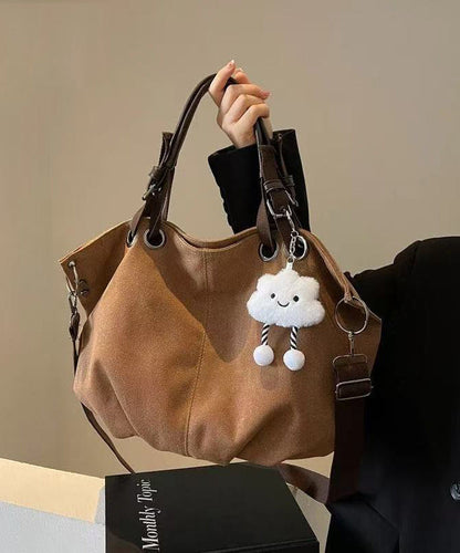 Retro Brown Large Capacity Canvas Tote Handbag