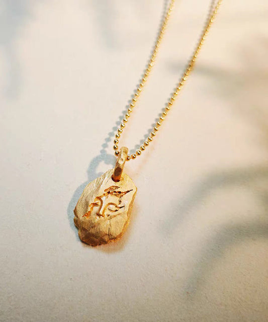 Retro Colorblock Asymmetric Emerge From The Stone Silver Pendant