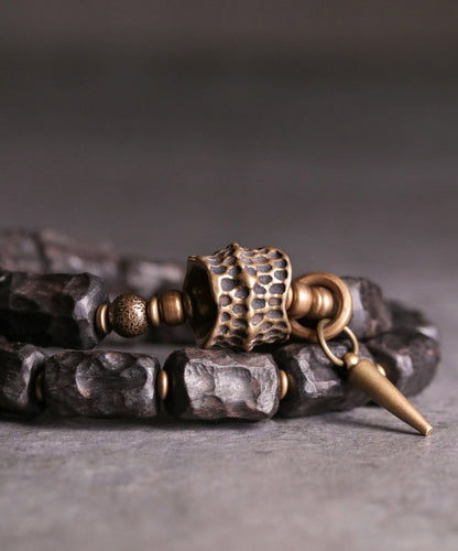 Retro Double Layer Wooden Bead Men's Bracelet