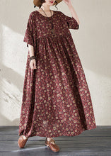 Load image into Gallery viewer, Retro Mulberry Patchwork Print Long Dresses Summer