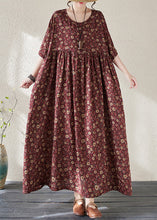 Load image into Gallery viewer, Retro Mulberry Patchwork Print Long Dresses Summer