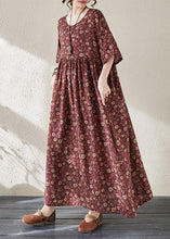 Load image into Gallery viewer, Retro Mulberry Patchwork Print Long Dresses Summer