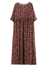 Load image into Gallery viewer, Retro Mulberry Patchwork Print Long Dresses Summer