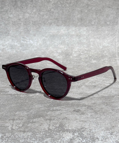 Retro Mulberry Resin Round Polarized Reading Glasses