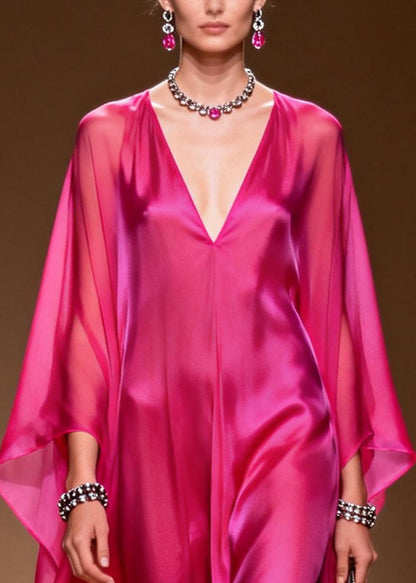Rose Draping Chiffon Beach Dress Oversized Summer