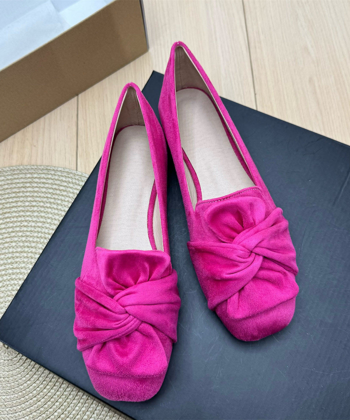 Rose Loafer Shoes Casual Splicing Bow Plus Size