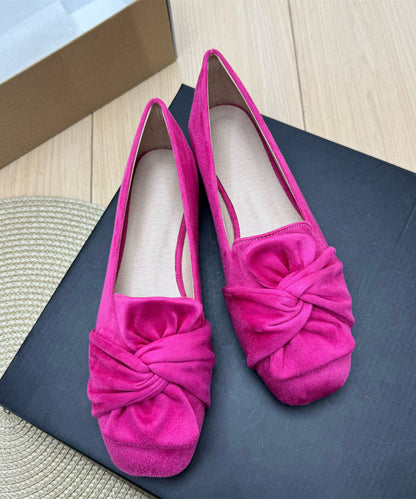 Rose Loafer Shoes Casual Splicing Bow Plus Size
