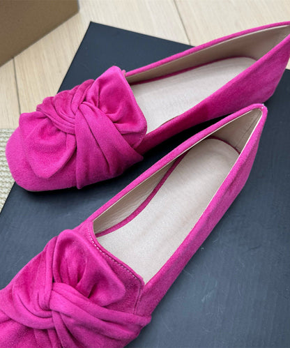 Rose Loafer Shoes Casual Splicing Bow Plus Size
