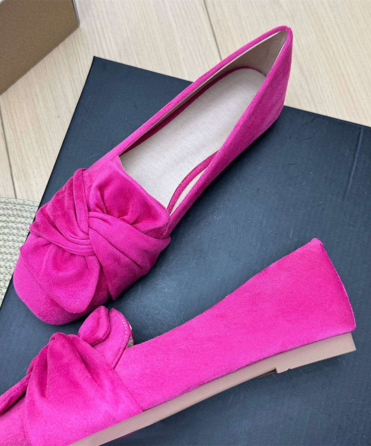Rose Loafer Shoes Casual Splicing Bow Plus Size