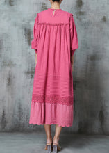 Load image into Gallery viewer, Rose Patchwork Linen Robe Dresses Ruffled Wrinkled Spring