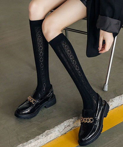 Sexy Black Hollow Thin Sweet Lace Over The Calf Socks