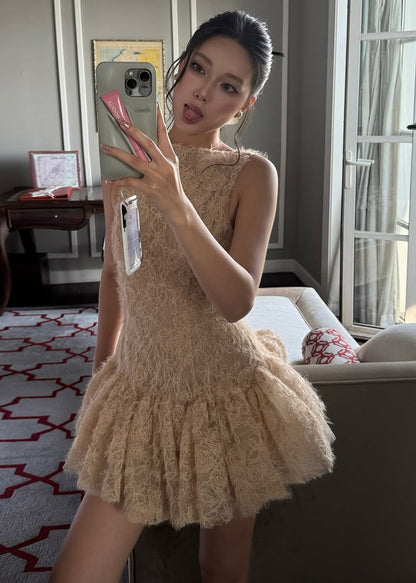 Sexy Khaki Sequins Slash Neck Mid Dress Summer