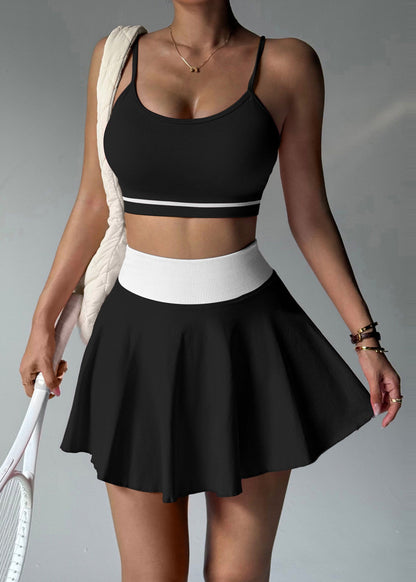 Silm Fit Black Tummy Control Cotton Womens Sports Sets