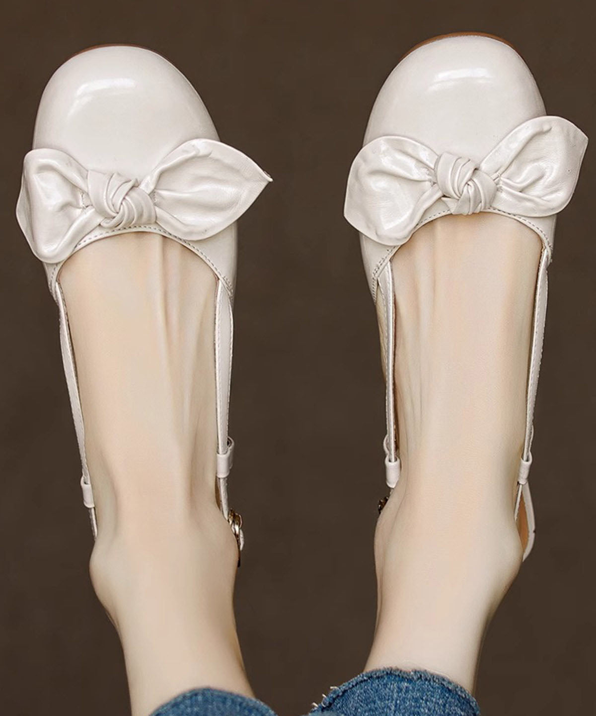 Silvery Sandals Faux Leather Boutique Bow Sandals