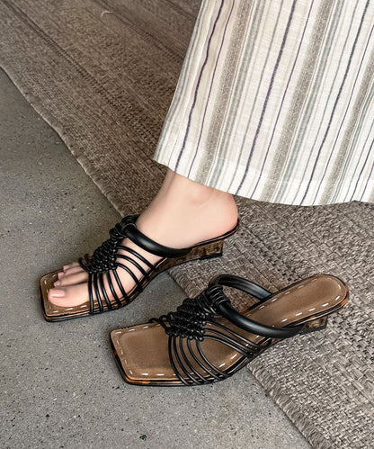 Silvery Wedge Cowhide Leather Women Thong Sandals