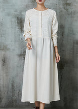 Load image into Gallery viewer, Simple Apricot Embroidered Cotton Vacation Dresses Spring