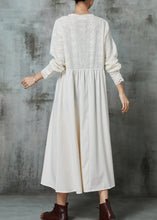 Load image into Gallery viewer, Simple Apricot Embroidered Cotton Vacation Dresses Spring
