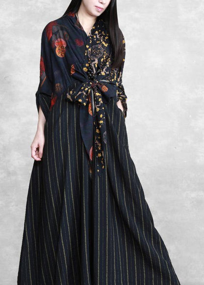Luxy Black Linen Dress Long Caftan Gown - SooLinen
