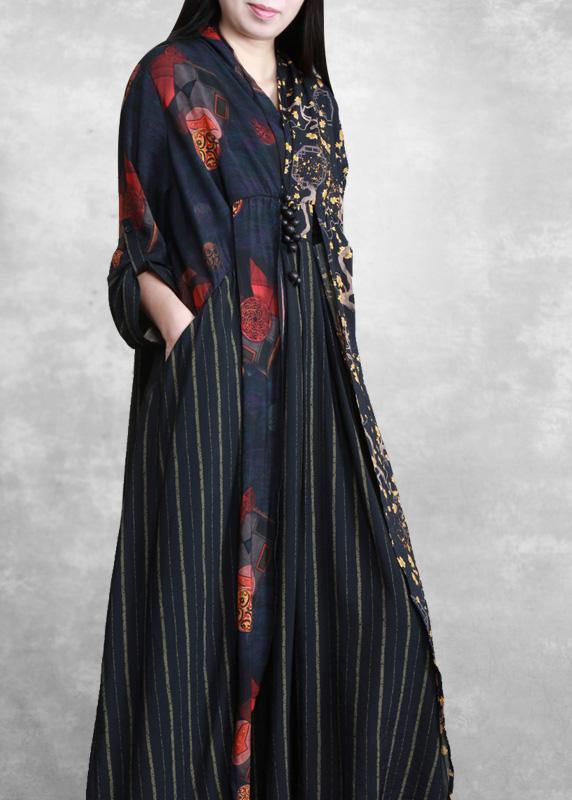 Luxy Black Linen Dress Long Caftan Gown - SooLinen
