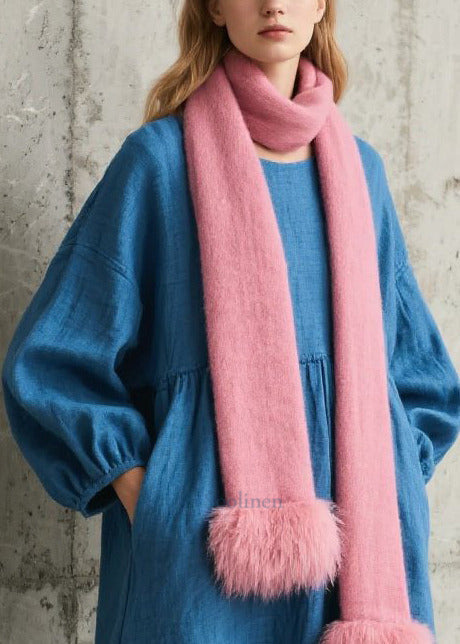 Simple Blue Oversized Cotton Long Dress Fall