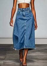 Load image into Gallery viewer, Simple Blue Pockets High Waist Denim Maxi Skirts Summer