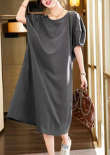 Load image into Gallery viewer, Simple Green O-Neck Patchwork Long Dress Short Sleeve