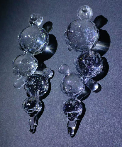 Simple Icy Transparent Bubble Geometric Resin Drop Earrings