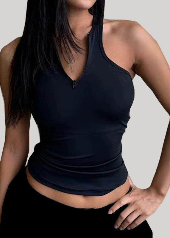 Simple Navy Backless Silm Fit Sports Top
