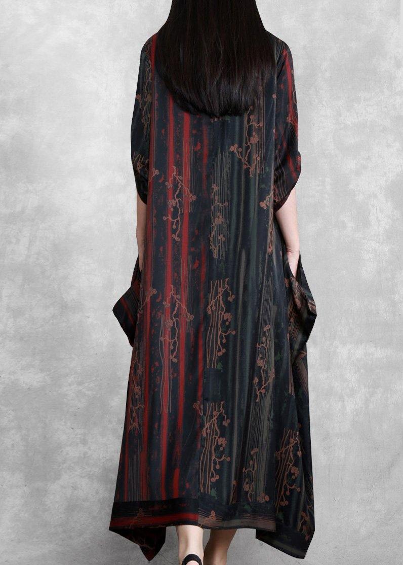 2021 Asymmetric Dresses Print Robes Spring Dresses Gown - SooLinen