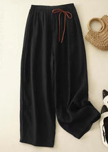 Load image into Gallery viewer, Simple Red Solid Elastic Waist Cotton Crop Pants Summer