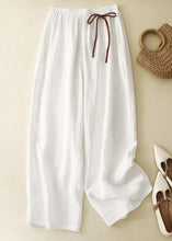 Load image into Gallery viewer, Simple Red Solid Elastic Waist Cotton Crop Pants Summer