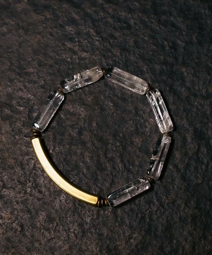 Simple Square Bar White Crystal Unisex Bracelet