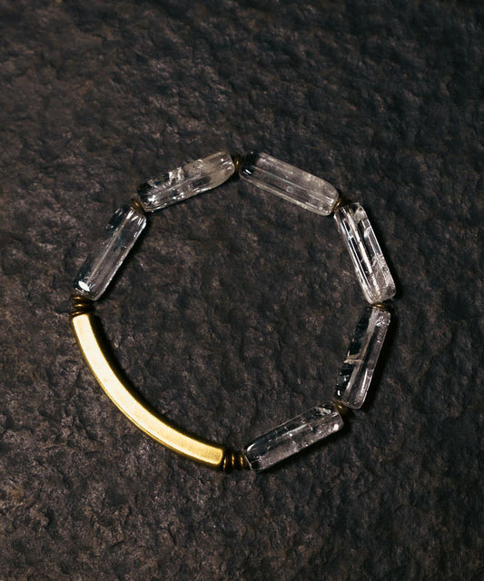 Simple Square Bar White Crystal Unisex Bracelet
