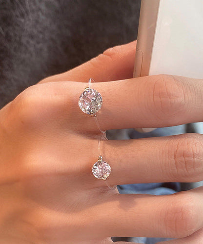 Simple Style Fishing Line Zircon Rings