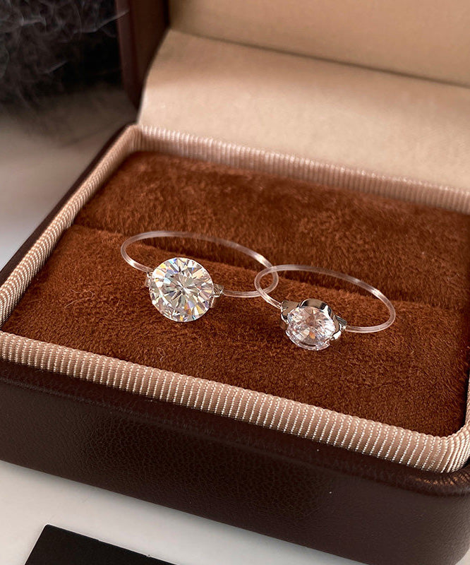 Simple Style Fishing Line Zircon Rings