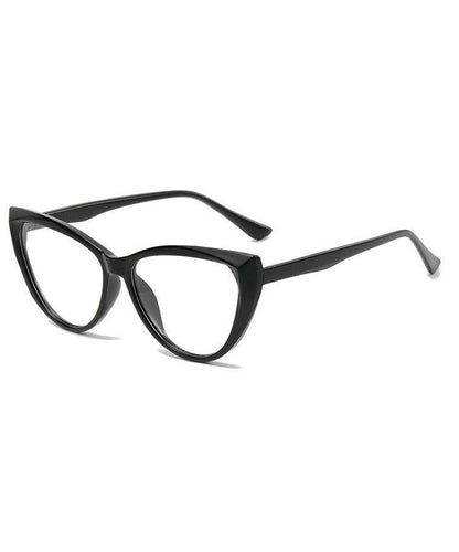 Simple Transparent Resin Cat Eye Color-Changing Full Frame Reading Glasses