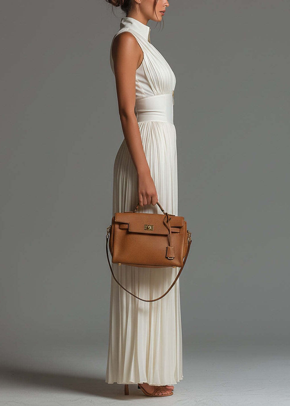 Simple White Stand Collar Patchwork Solid Jumpsuit Summer