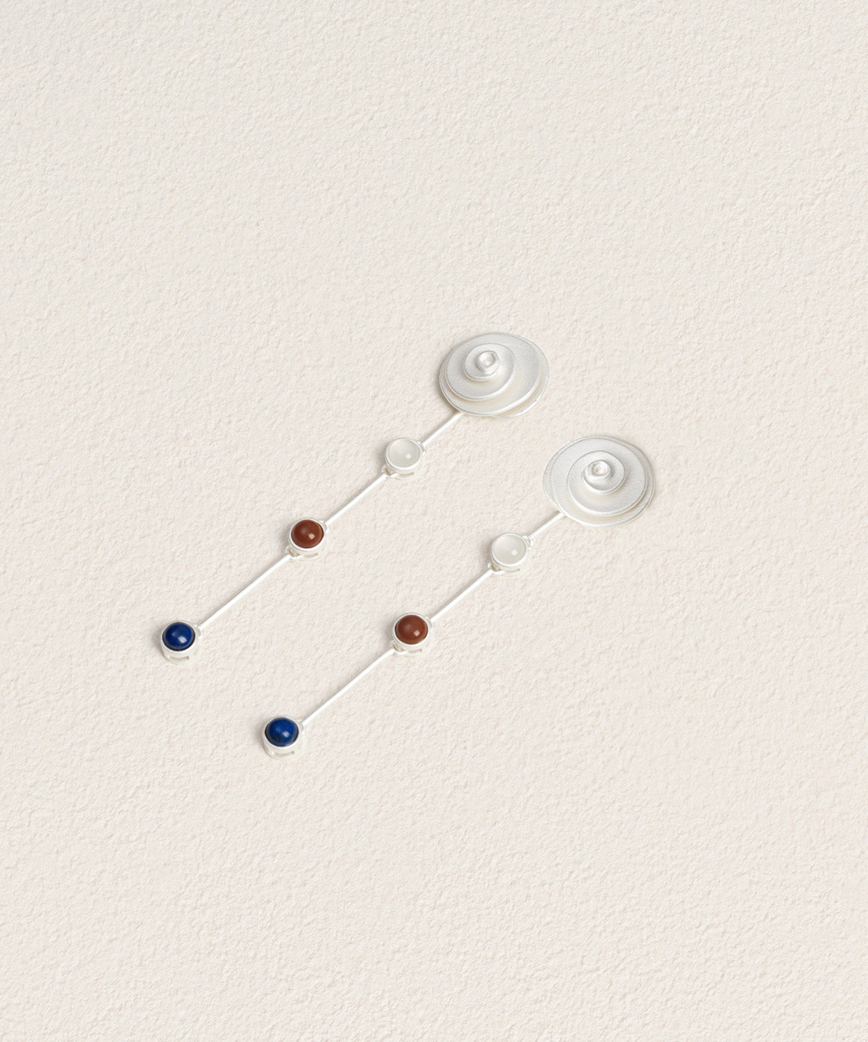 Simple White Sterling Silver Gem Stone Agate Conch Drop Earrings