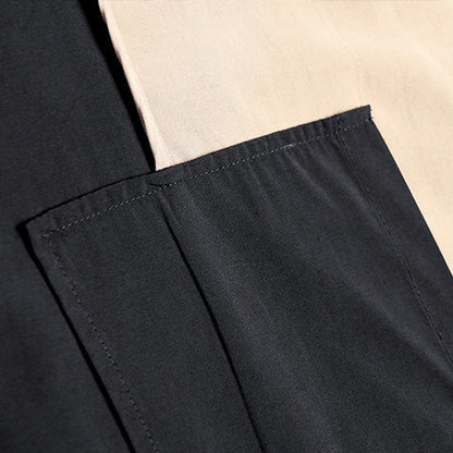 Simple black cotton tunic top 2025 Shape patchwork A Line Dresses